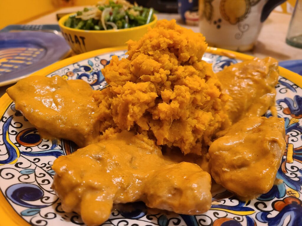 Peanut Chicken with Sweet Potatoes